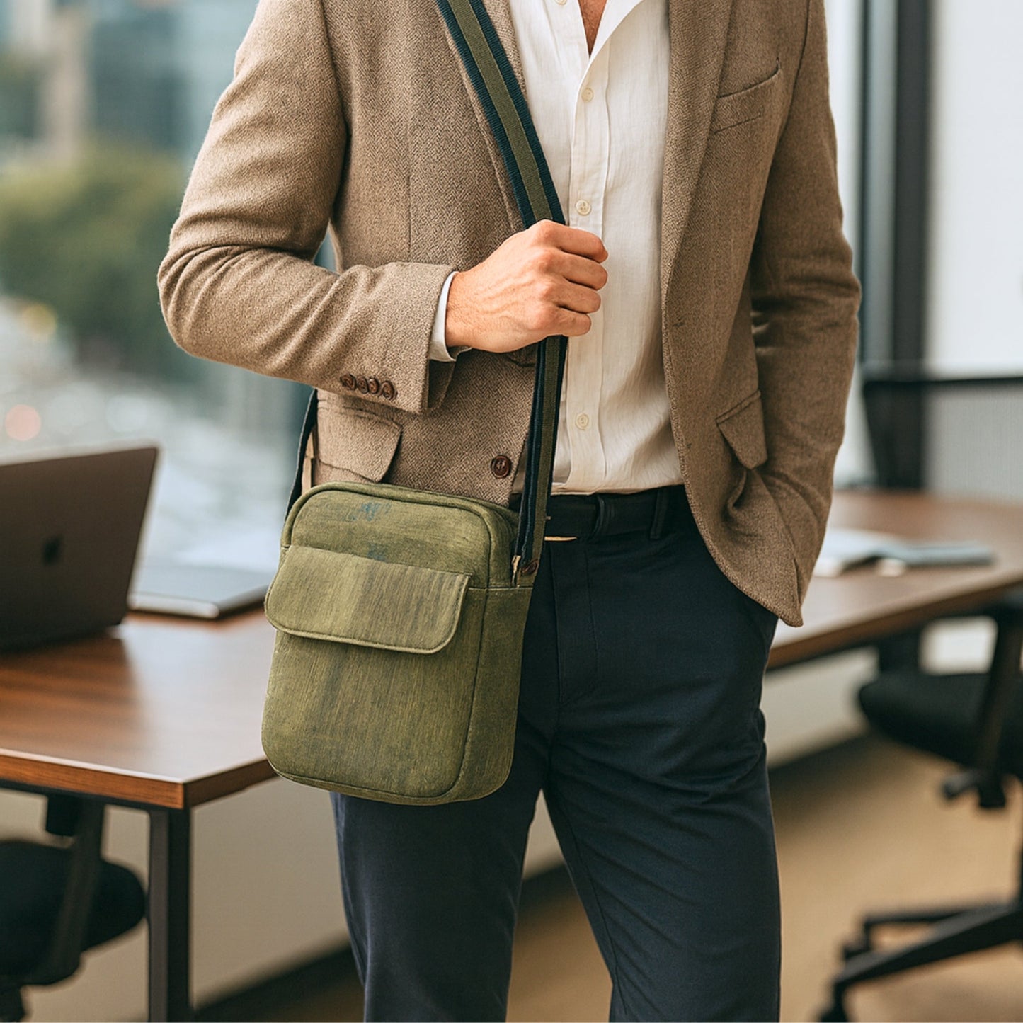 Messenger Shoulder -Small Cork Crossbody Bags for Men BAGP-032