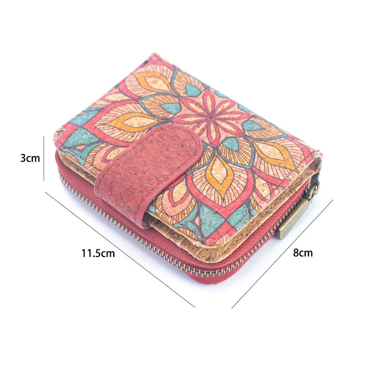 Natural Cork Printed Women's Short Card Wallet BAG-2238