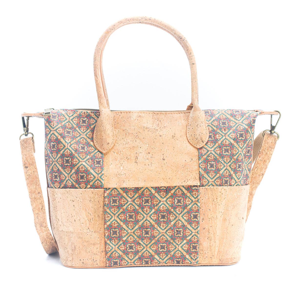 Natural Cork Women's summer Patchwork Tote Bag BAGF-028