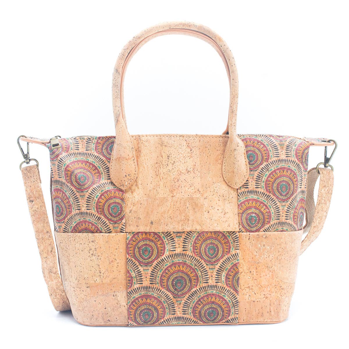 Natural Cork Women's summer Patchwork Tote Bag BAGF-028