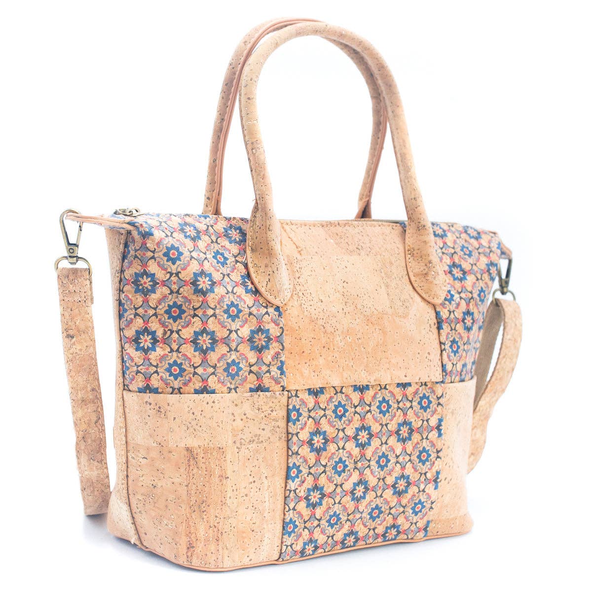 Natural Cork Women's summer Patchwork Tote Bag BAGF-028