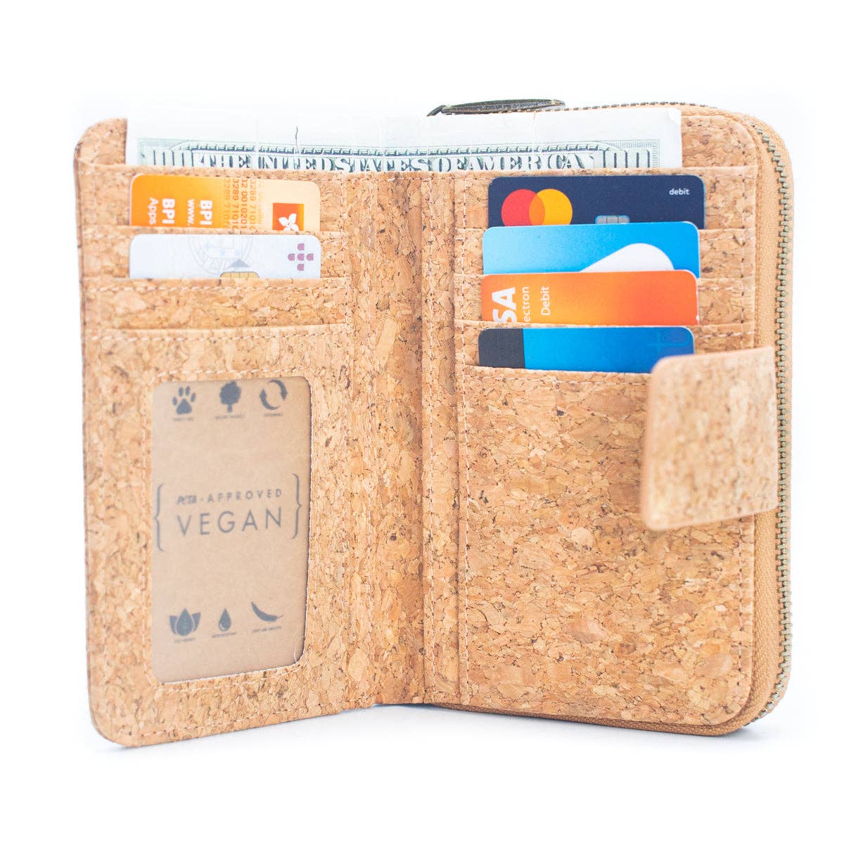Cork Trifold Geometric Vegan women Wallet BAG-2243