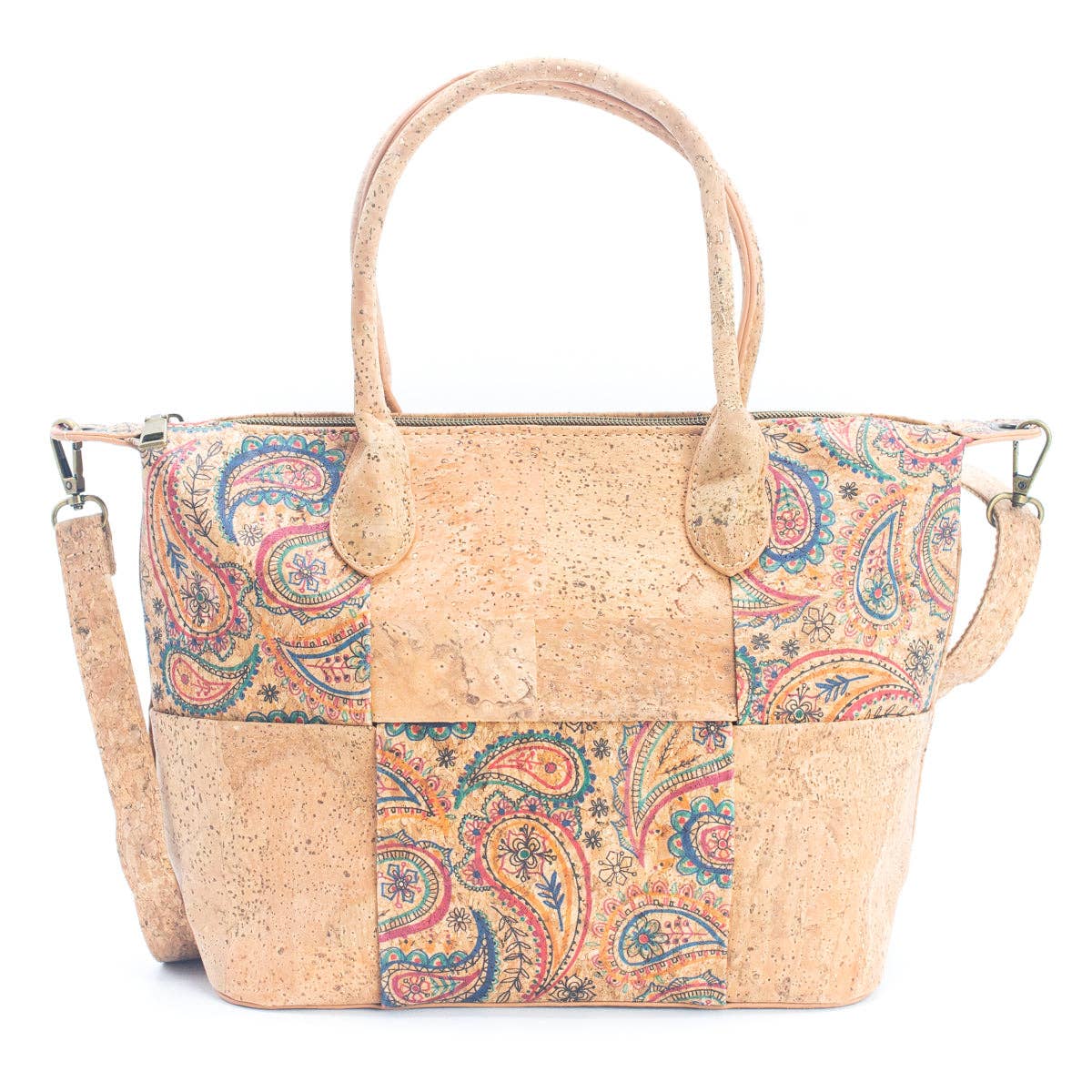 Natural Cork Women's summer Patchwork Tote Bag BAGF-028