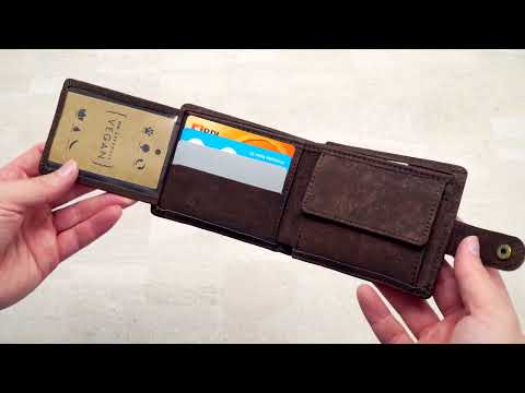 Sleek Bifold Cork Wallet with Snap Button BAG-2002C/E