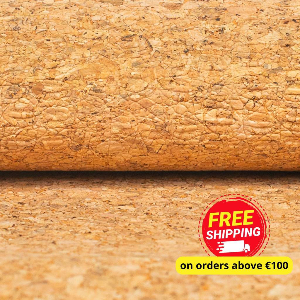 Natural Cork Fabric with Embossed Texture Effect COF-479