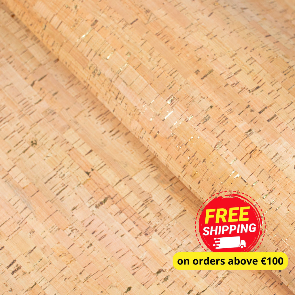 Rustic Cork Fabric with Gold Flecks COF-468