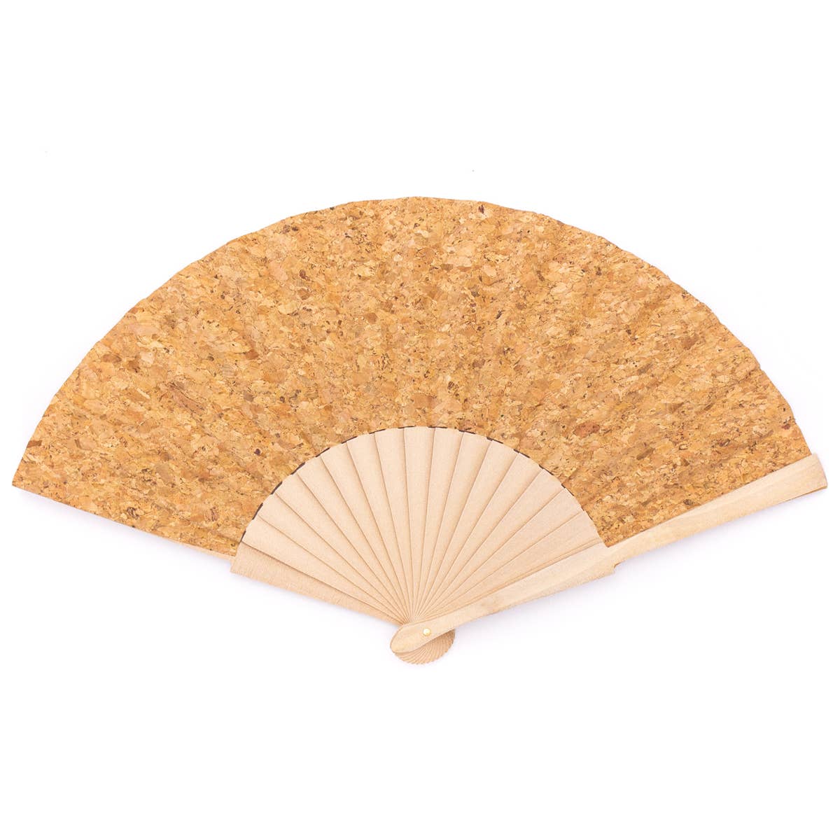 Cork Antique Wooden Folding Hand Fan L-029