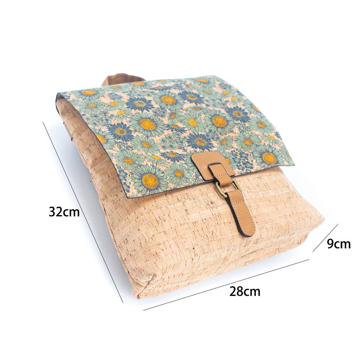 Natural Cork printed pattern women's backpack BAGD-367