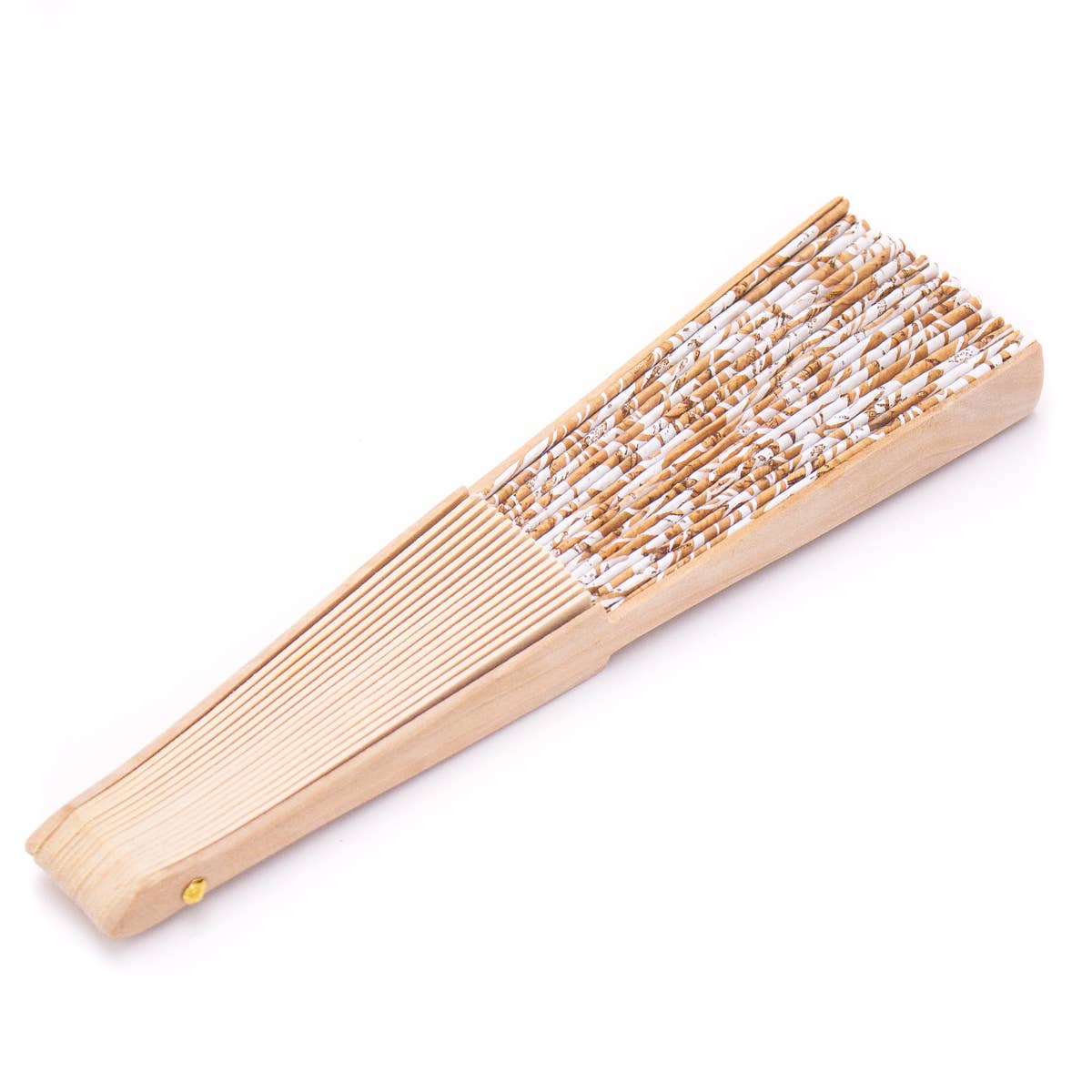 Cork Antique Wooden Folding Hand Fan L-029