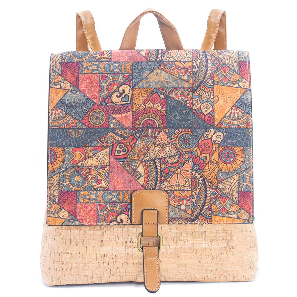 Natural Cork printed pattern women's backpack BAGD-367