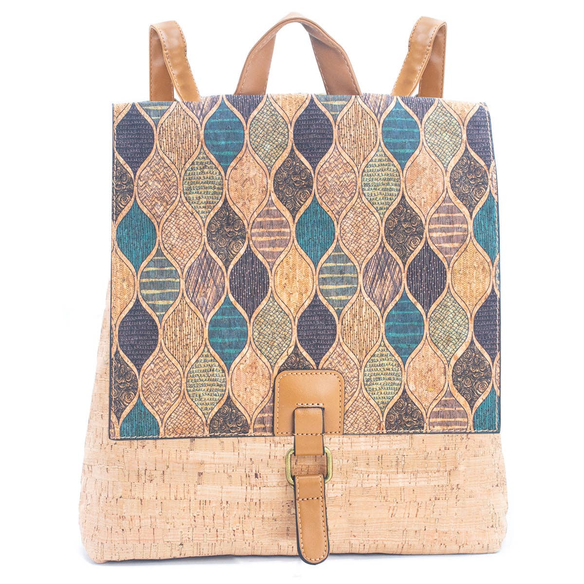 Natural Cork printed pattern women's backpack BAGD-367