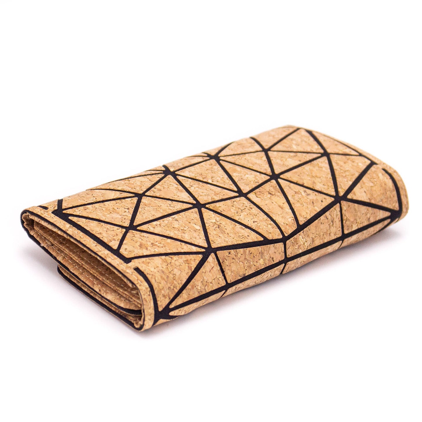 Trifold Geometric Vegan Cork Wallet BAG-2061 fold