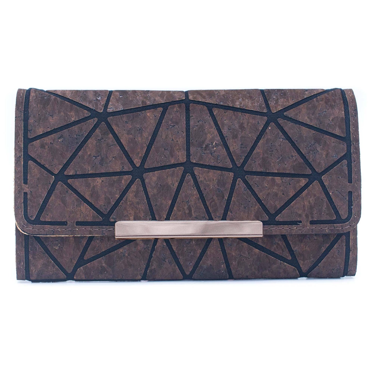 Trifold Geometric Vegan Cork Wallet BAG-2061 fold