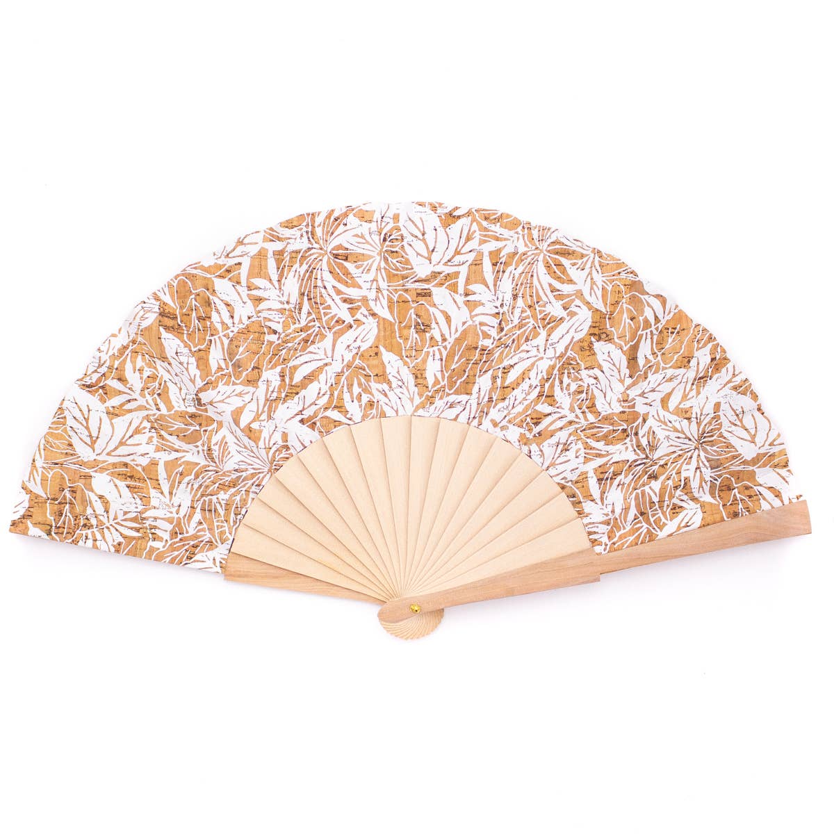 Cork Antique Wooden Folding Hand Fan L-029