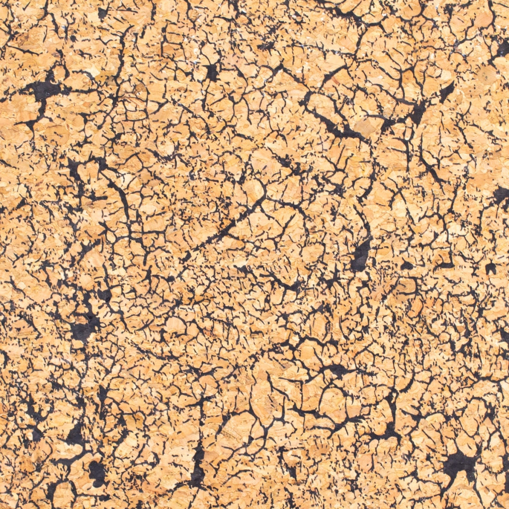 Black Crackle Effect Pattern Cork Fabric COF-360-A