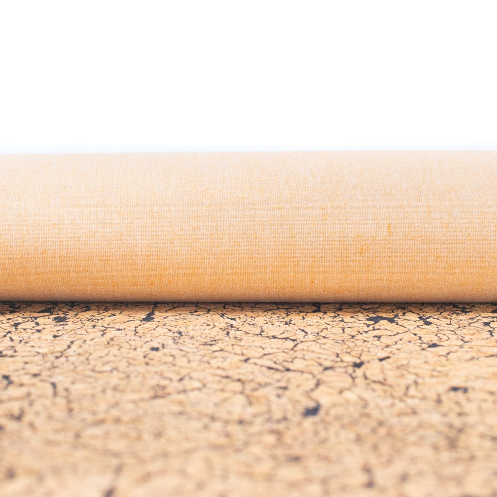 Black Crackle Effect Pattern Cork Fabric COF-360-A
