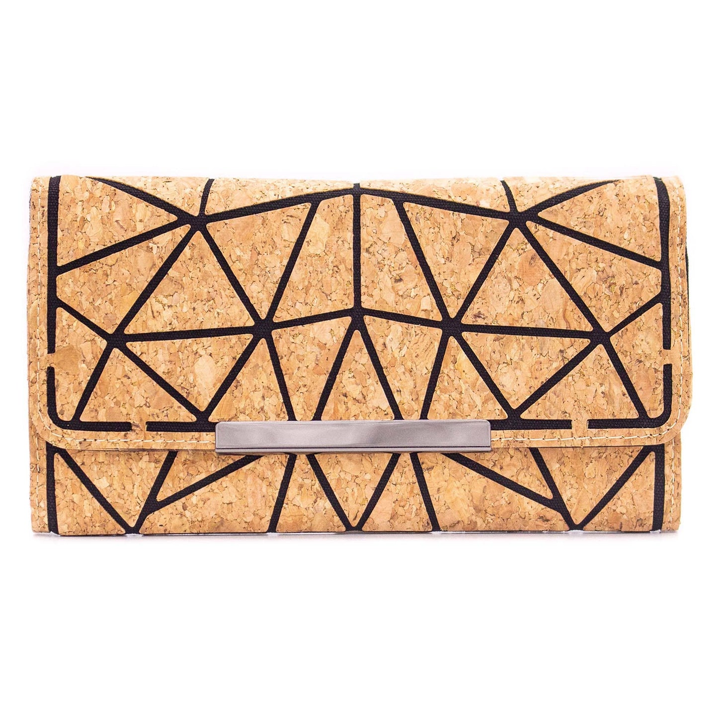 Trifold Geometric Vegan Cork Wallet BAG-2061 fold