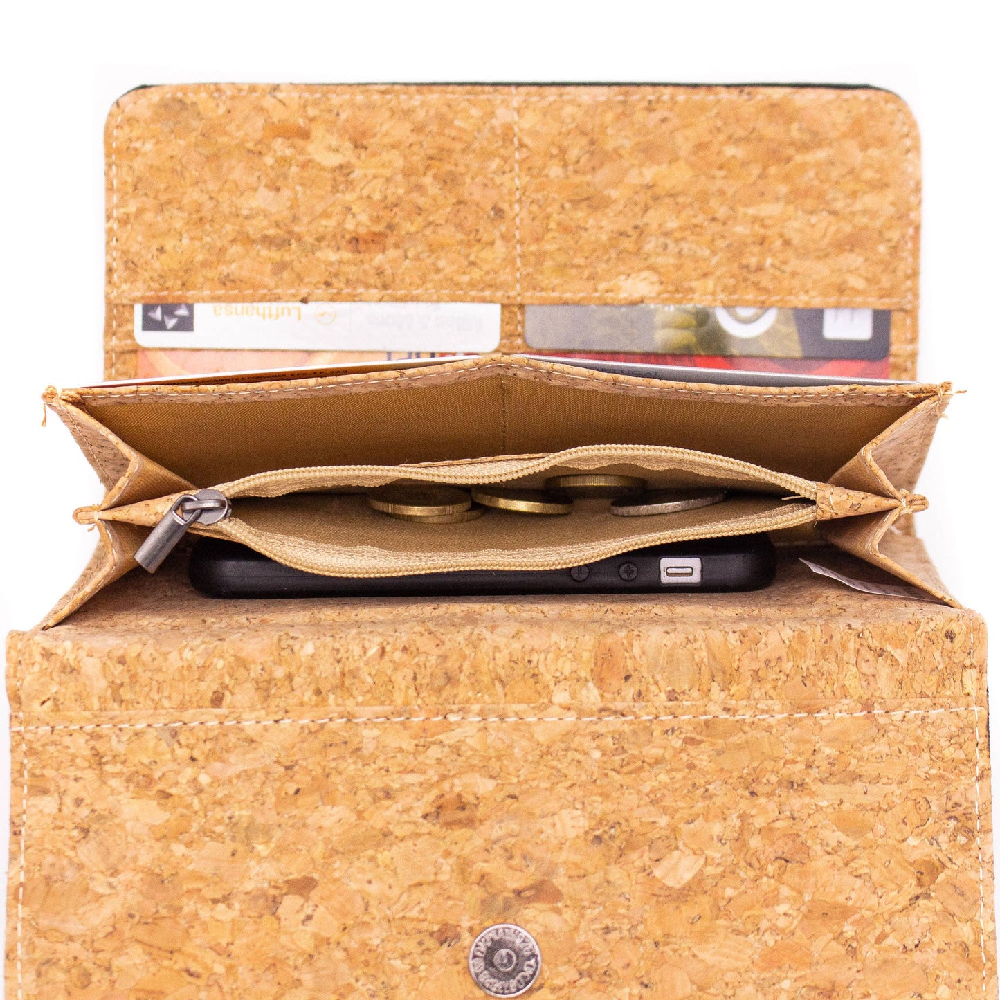 Trifold Geometric Vegan Cork Wallet BAG-2061 fold
