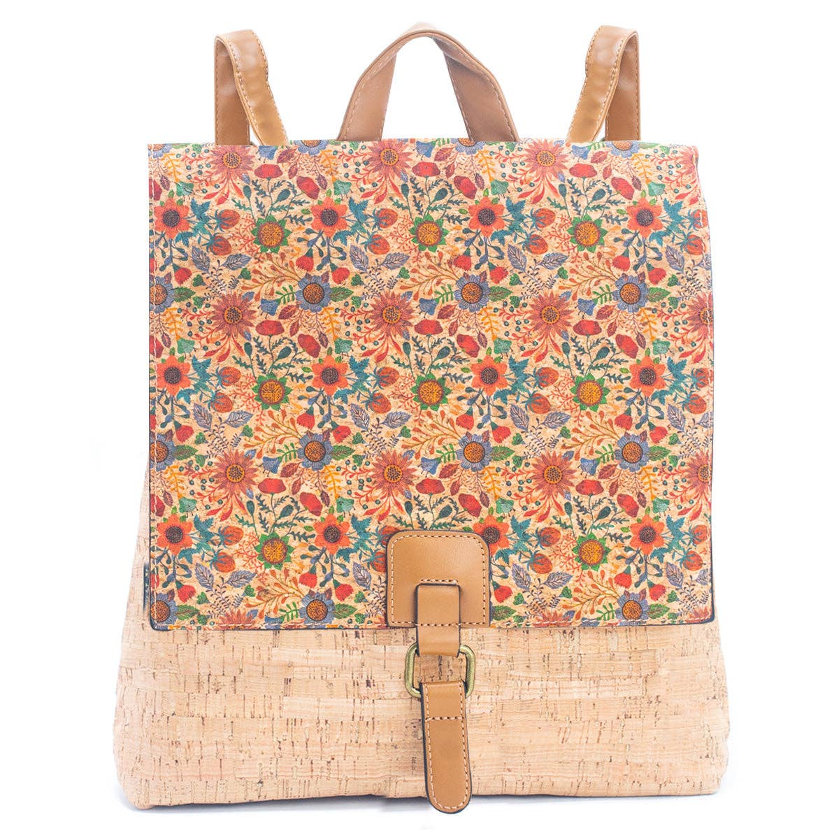 Natural Cork printed pattern women's backpack BAGD-367