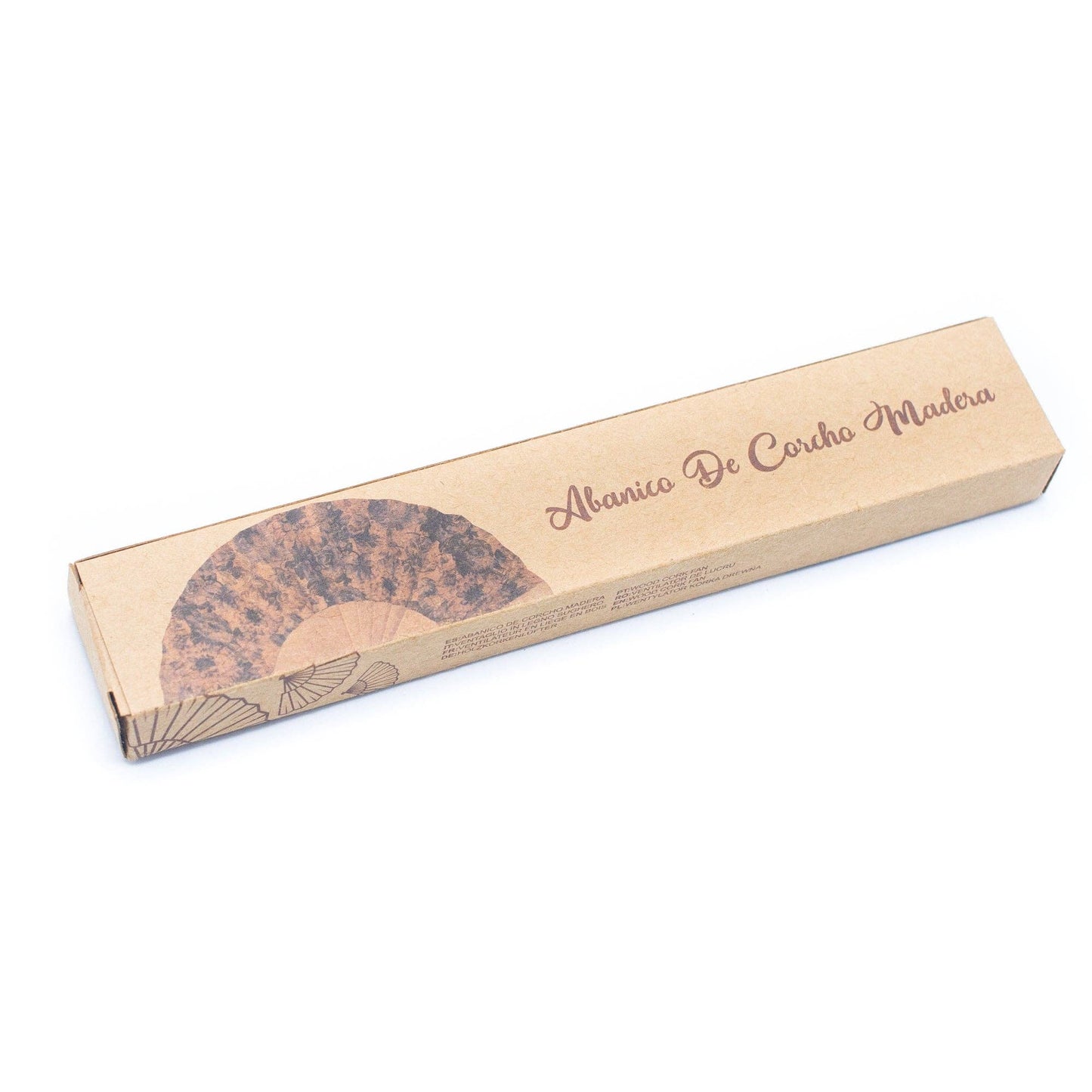 Cork Antique Wooden Folding Hand Fan with Box L-863