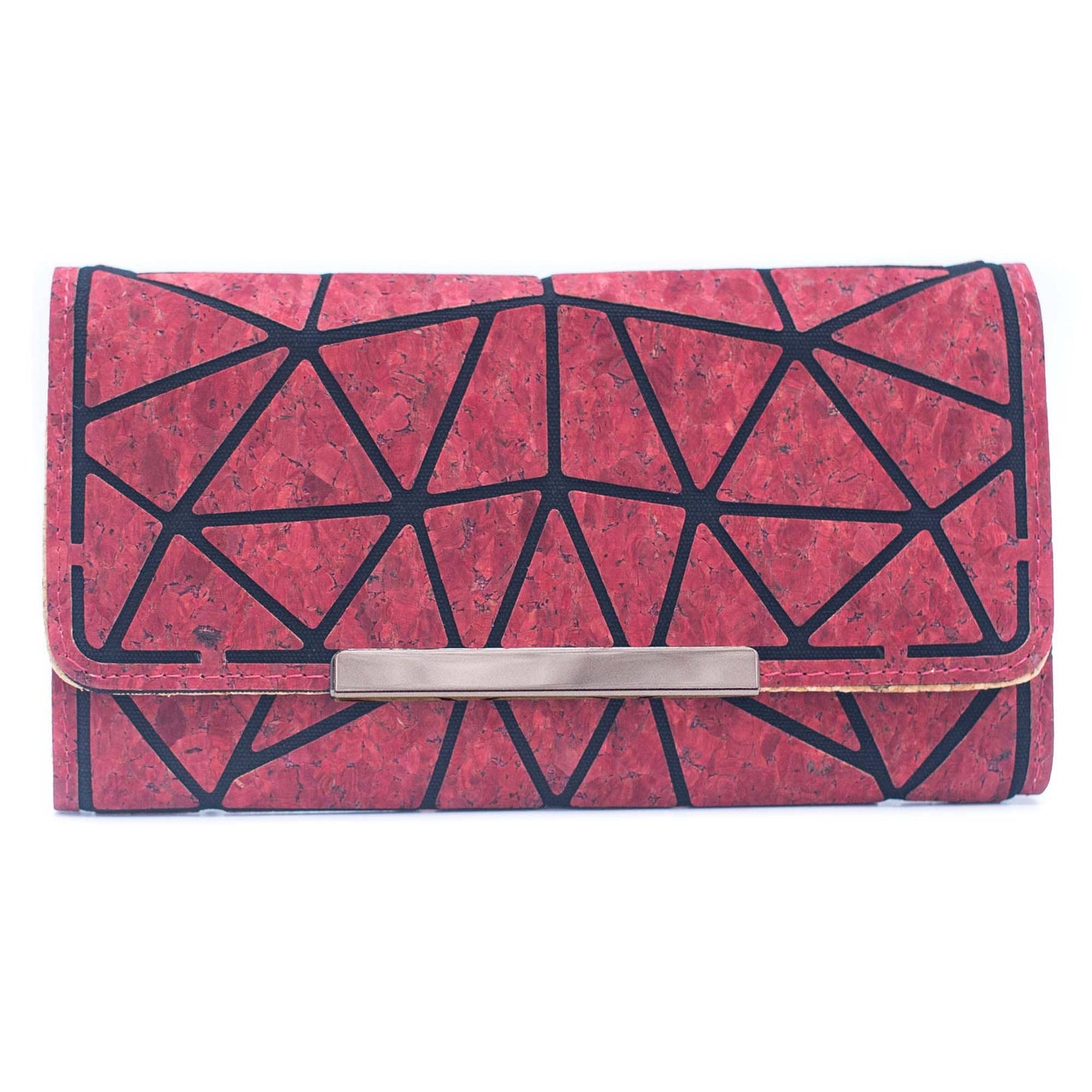 Trifold Geometric Vegan Cork Wallet BAG-2061 fold