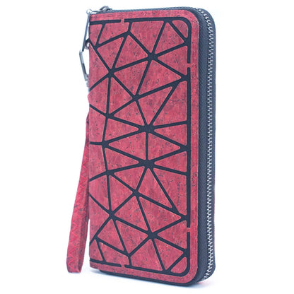 Multiple colour Geometric Cork Zipper Wallet BAG-2024
