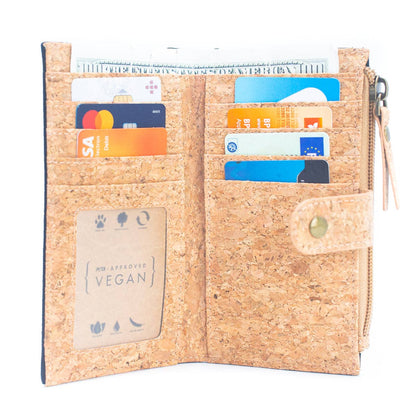 Geometric shape all cork material Ladies Buckle Card Holder Wallet Purse BAG-2244