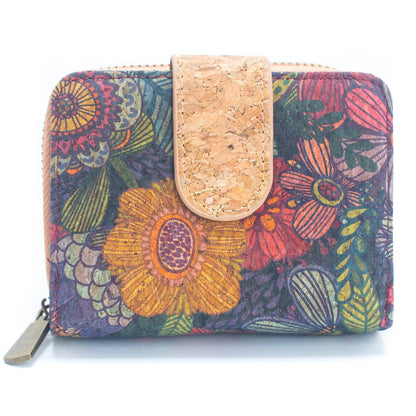 Natural Cork Printed Women's Short Card Wallet BAG-2238