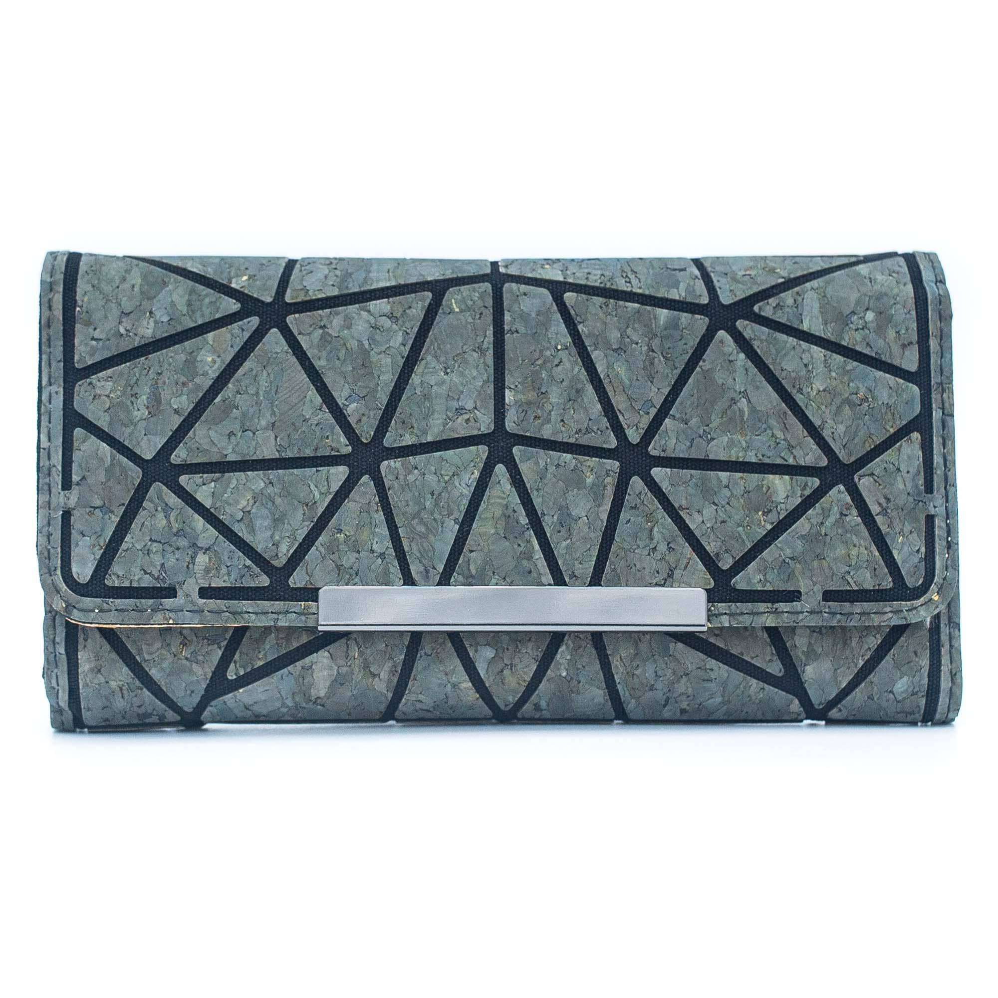 Trifold Geometric Vegan Cork Wallet BAG-2061 fold