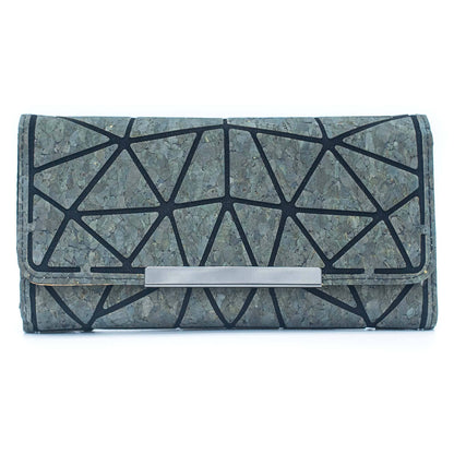 Trifold Geometric Vegan Cork Wallet BAG-2061 fold