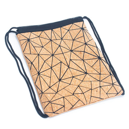 Geometric Drawstring  cork Backpack Sports BAG-2065