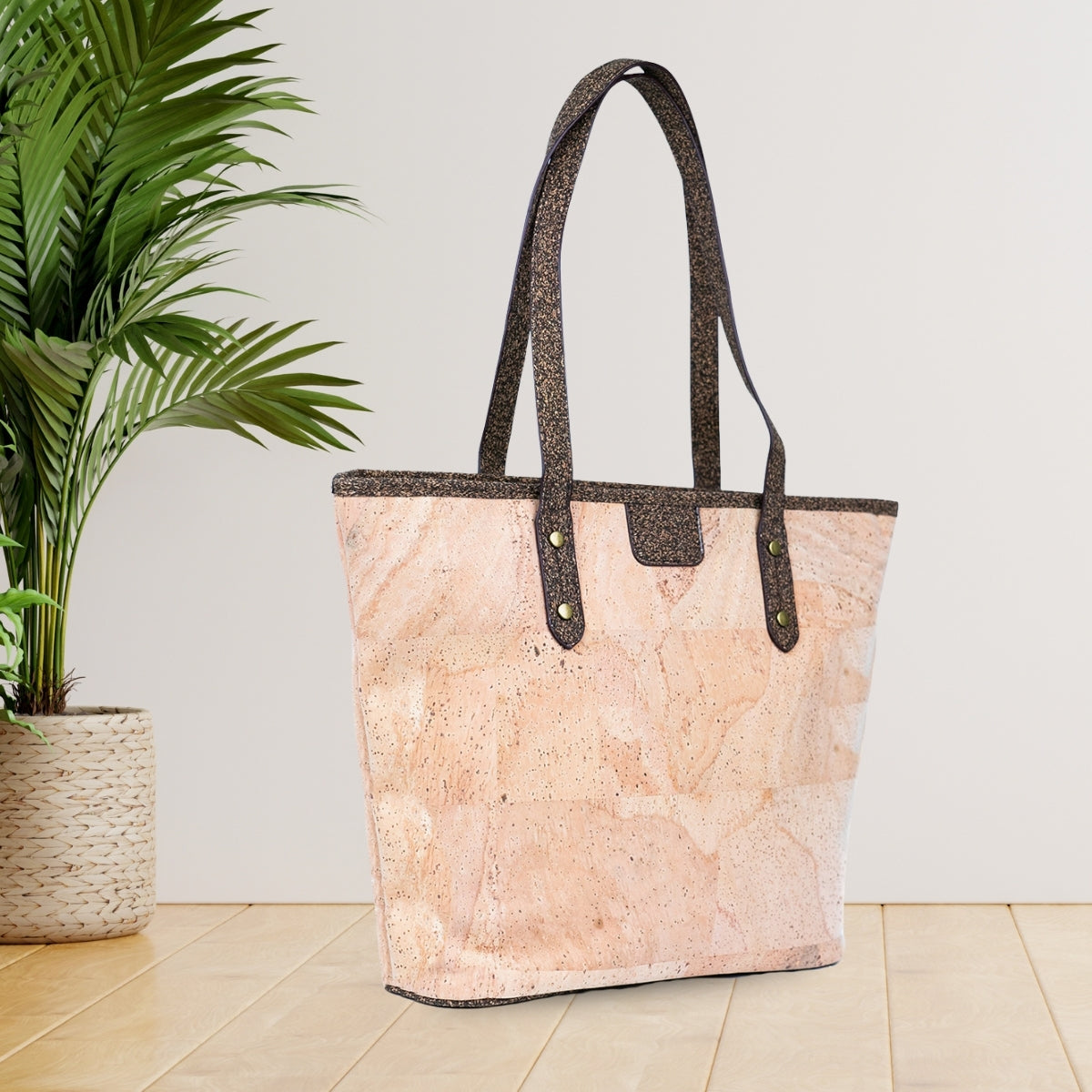 Natural Cork Women's Tote Bag - Spacious, Minimalist, and Sustainable BAG-2313