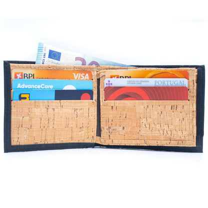 Black and Brown cork slim card men wallet BAG-351-BD