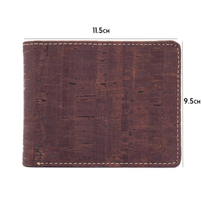 Men's multifunctional cork wallet in classic black and brown with convenient coin pocket (BAG-2006)