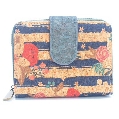Natural Cork Printed Women's Short Card Wallet BAG-2238
