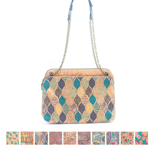 Natural Cork printed pattern women's messenger bag BAGD-346