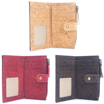 Geometric shape all cork material Ladies Buckle Card Holder Wallet Purse BAG-2244