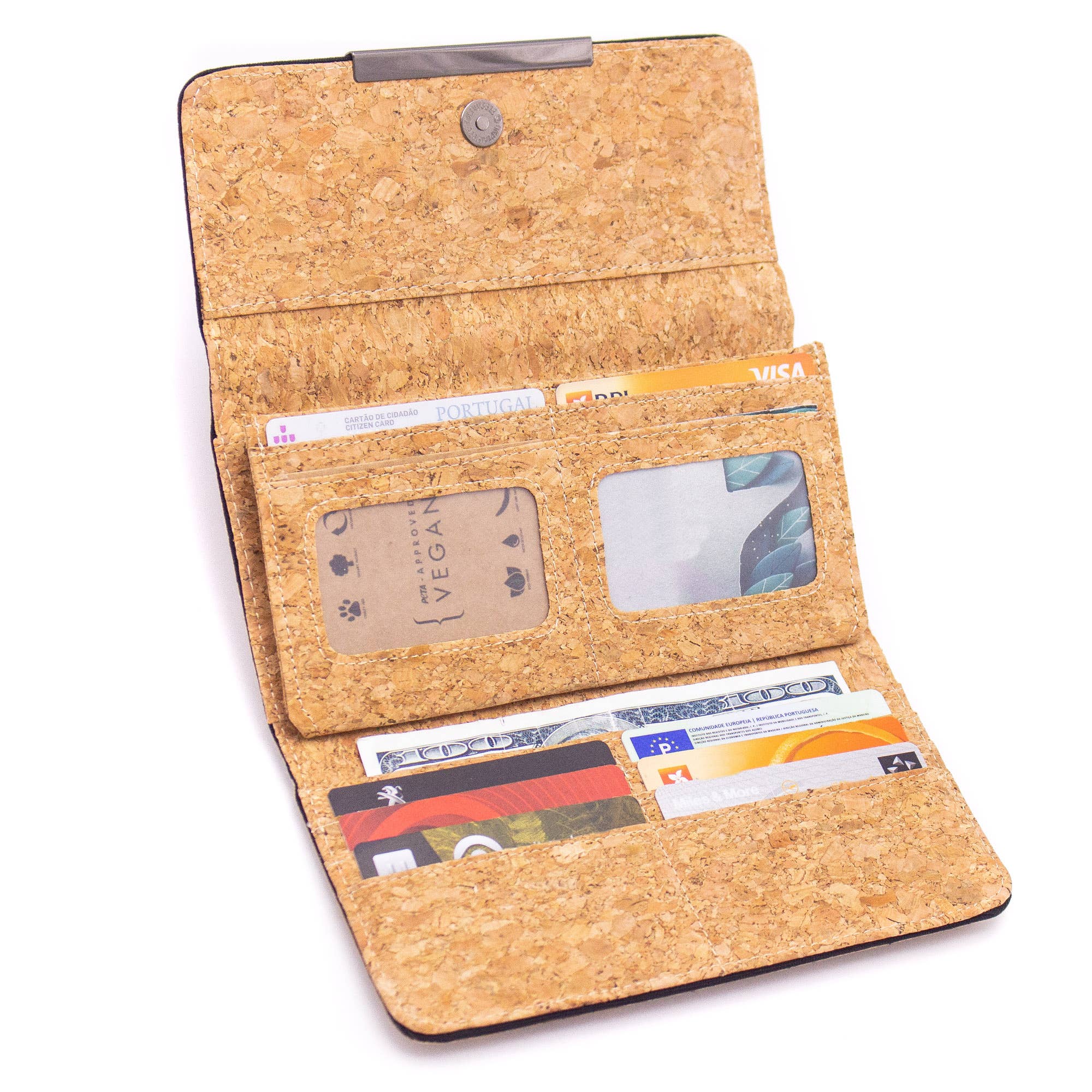 Trifold Geometric Vegan Cork Wallet BAG-2061 fold