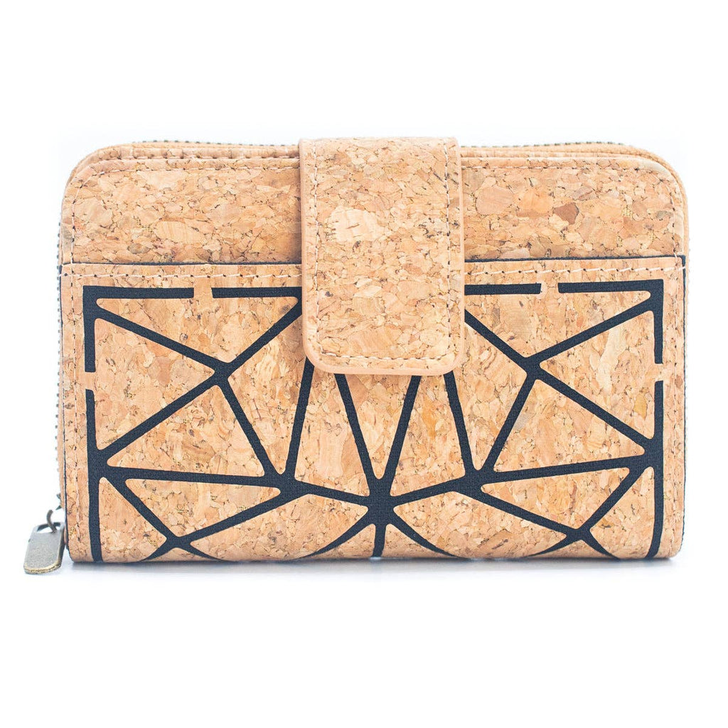 Cork Trifold Geometric Vegan women Wallet BAG-2243