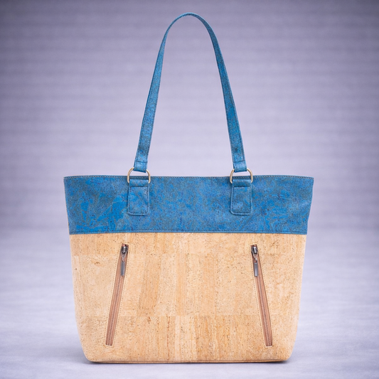 Cork with Color Charcoal style zipper women handbag BAGP-116