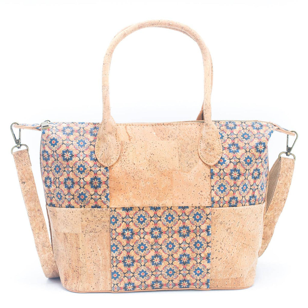 Natural Cork Women's summer Patchwork Tote Bag BAGF-028