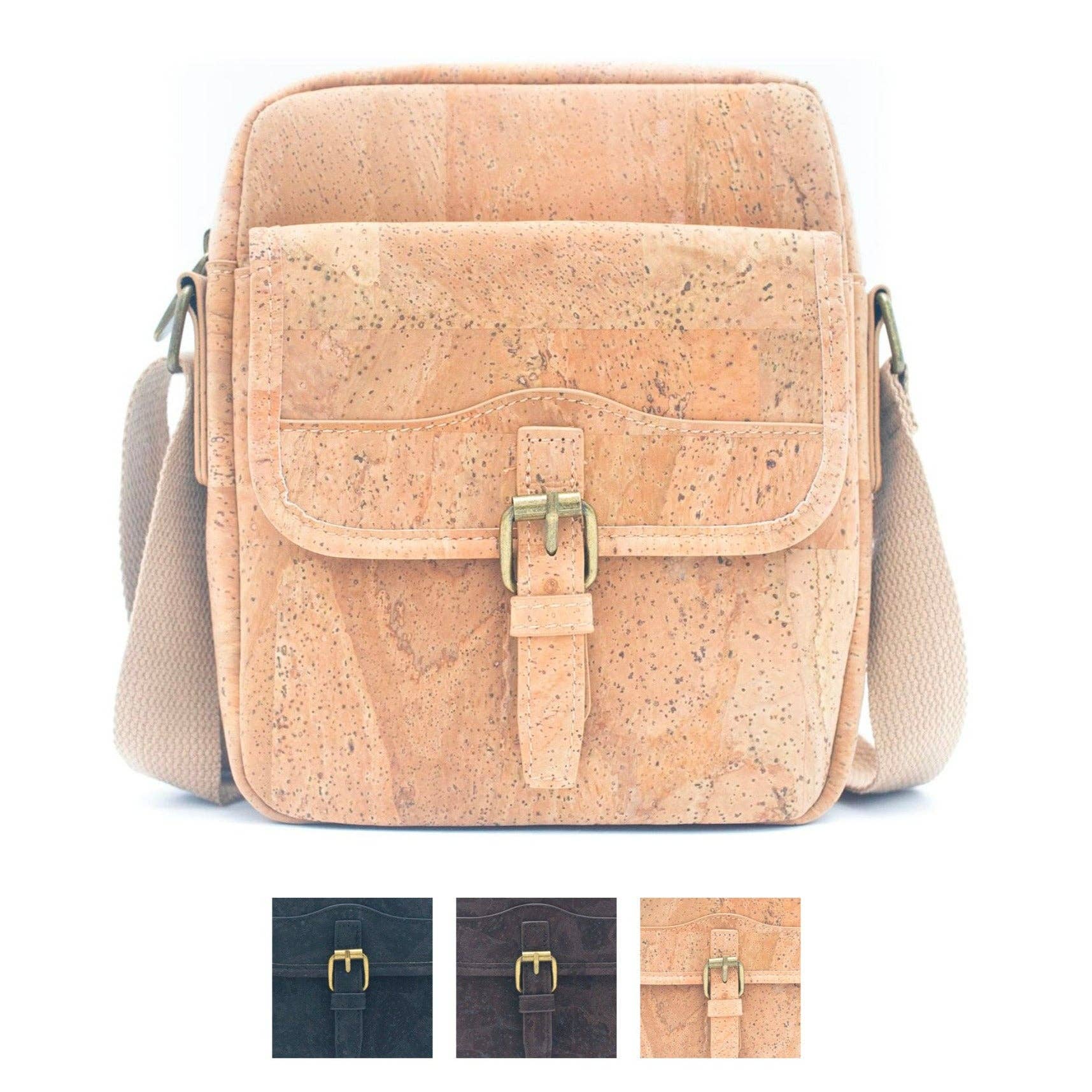 Natural Cork Men's Crossbody Bag Magnetic Closure BAG-2272