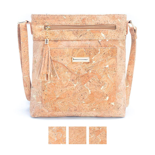 Women's Crossbody Bag in Natural Cork with Gold or Silver Accents BAG-2249