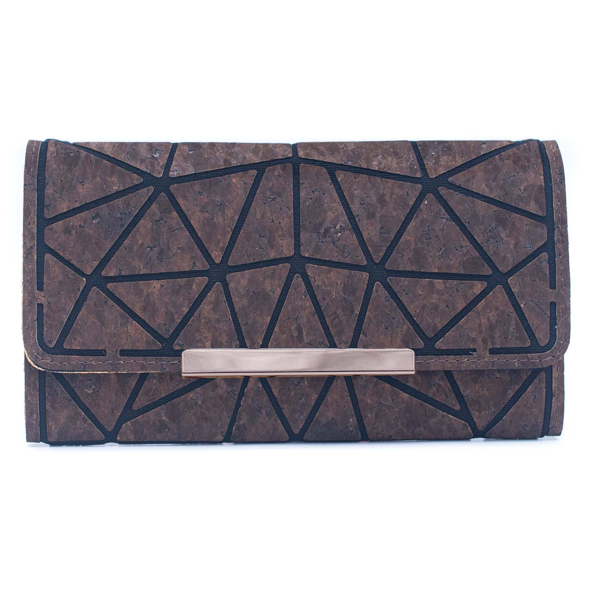 Trifold Geometric Vegan Cork Wallet BAG-2061 fold