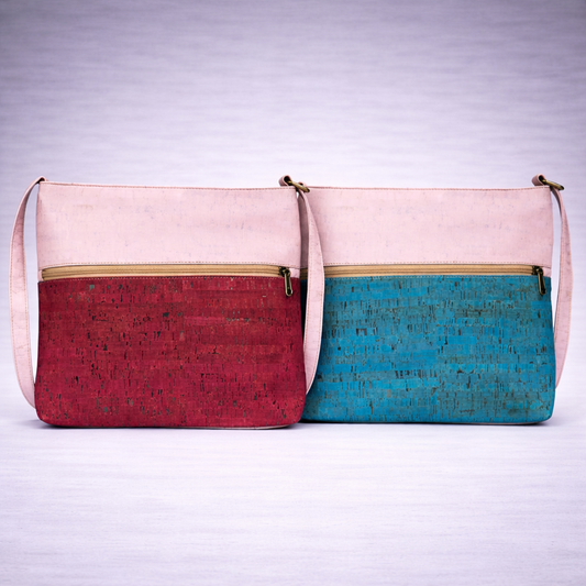 Chic Two-Tone Cork Crossbody Bag for Women BAGP-014