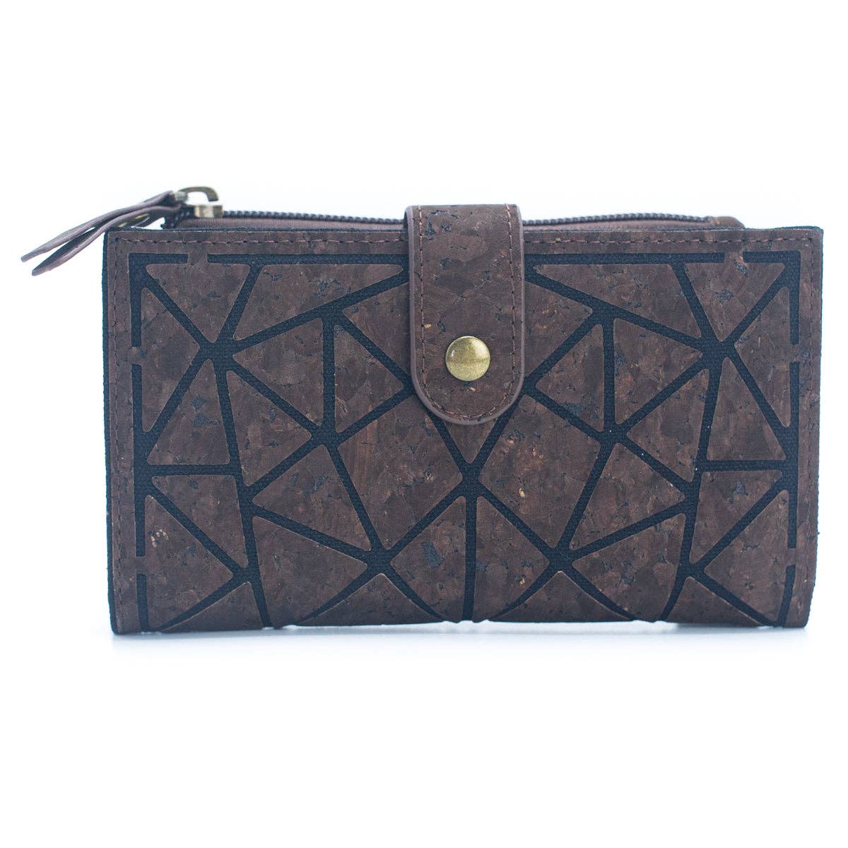 Geometric shape all cork material Ladies Buckle Card Holder Wallet Purse BAG-2244
