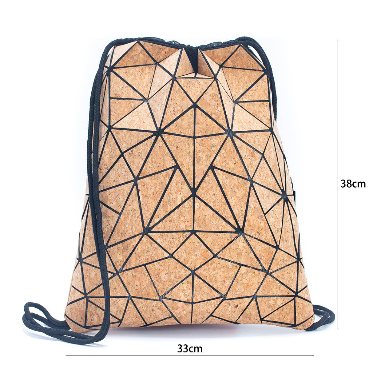 Geometric Drawstring  cork Backpack Sports BAG-2065