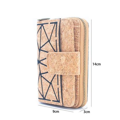 Cork Trifold Geometric Vegan women Wallet BAG-2243