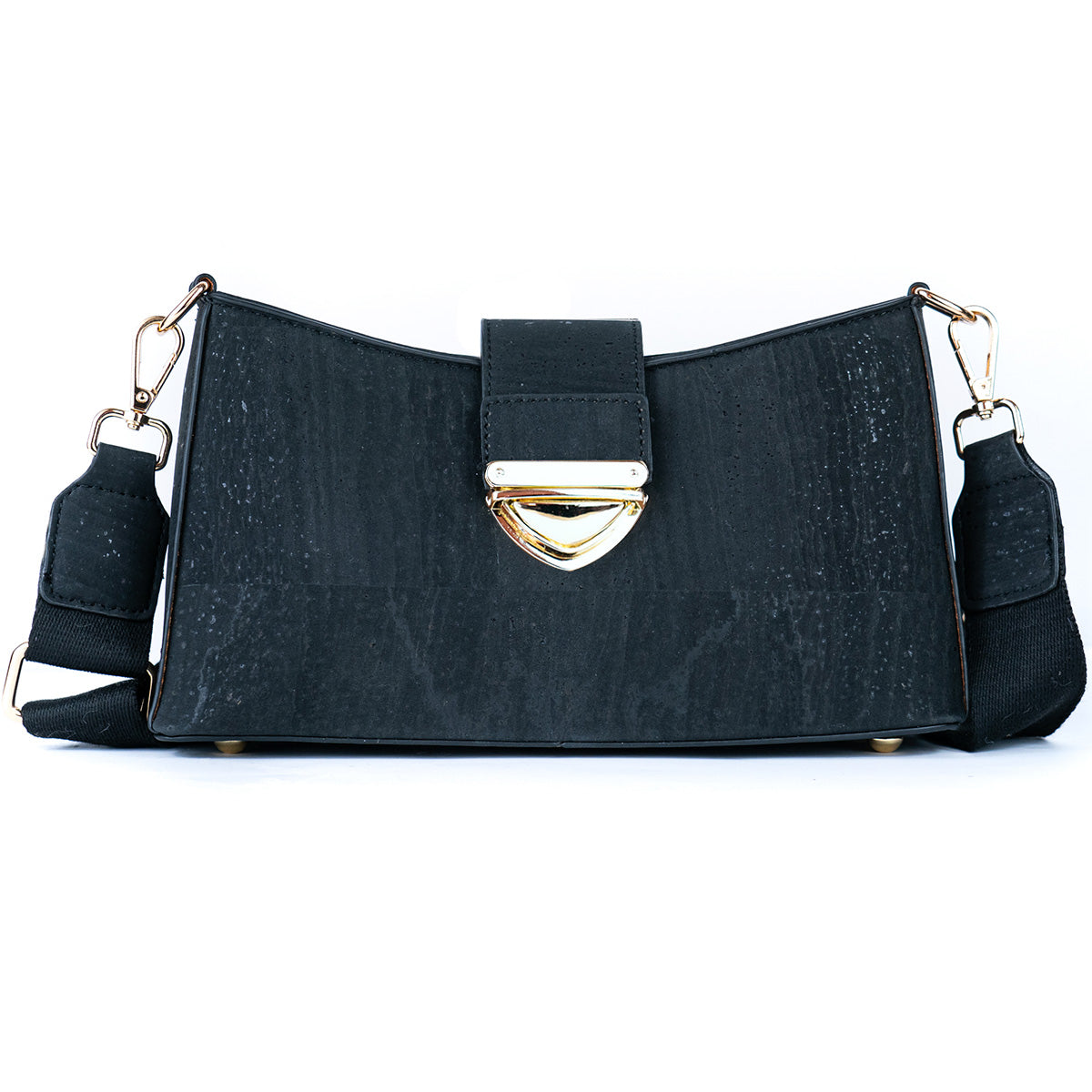 Chic Cork Crossbody Bag with Gold Clasp and Cotton Strap for Women BAG-2320