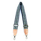 Bohemian Cork-Enhanced Striped Webbing Strap with Antique Bronze Hardware L-1067